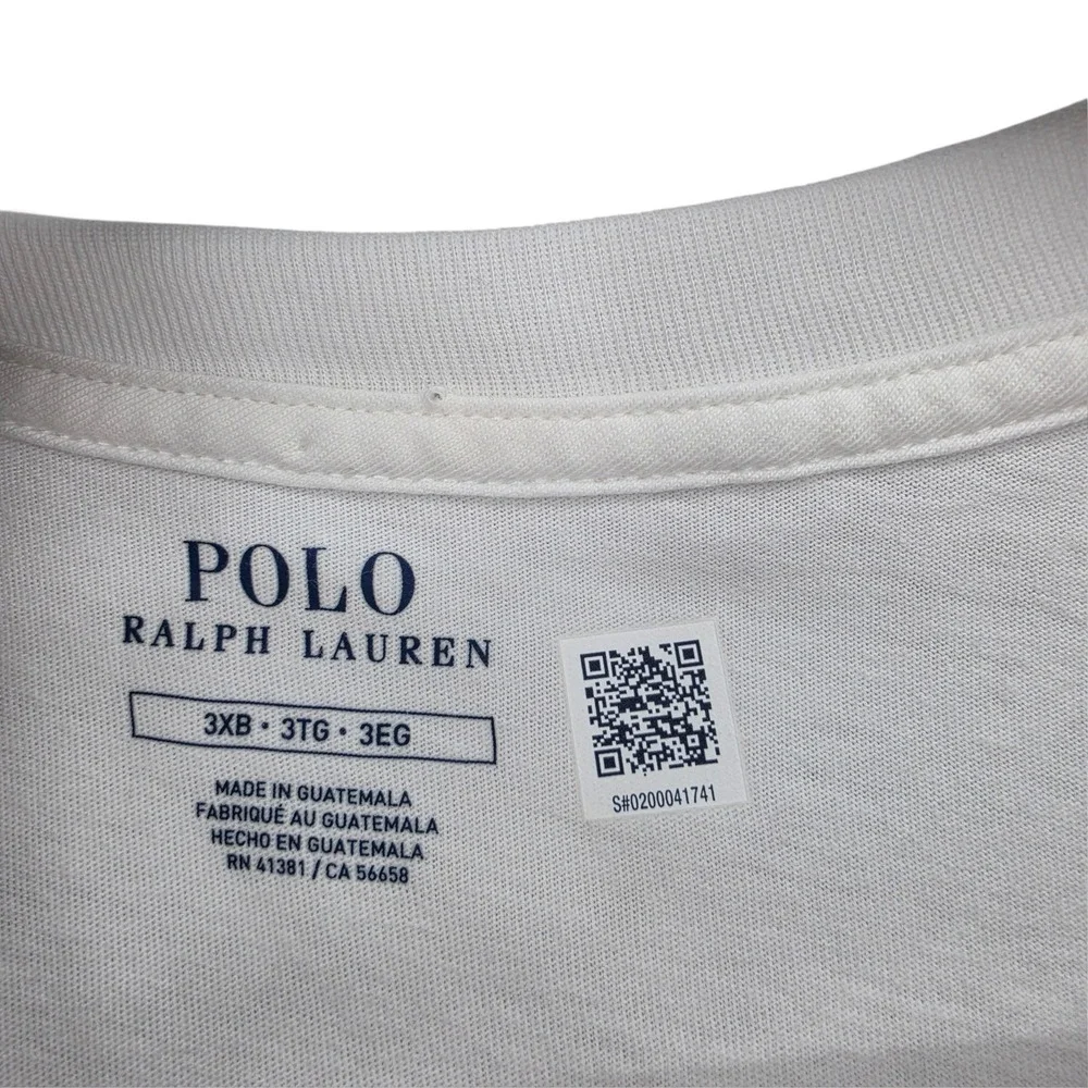 Polo Ralph Lauren Logo Graphic T-Shirt White 3XB Big & Tall 100% Cotton NWT